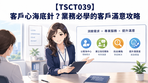 【TSCT039】客戶心海底針？業務必學的客戶滿意攻略